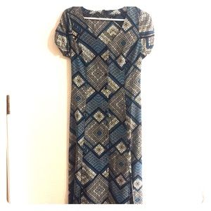 Light form fitting, cool pattern dress.